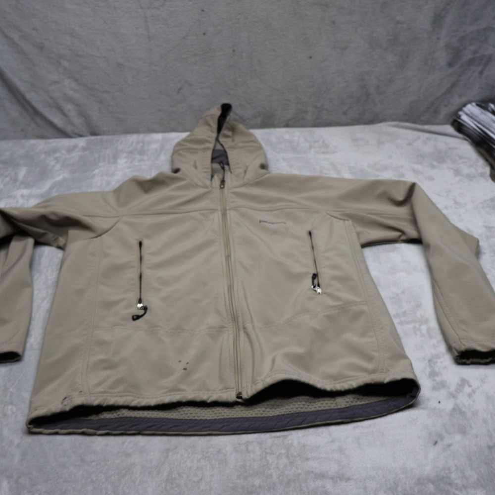 Patagonia Jacket Mens Medium Beige Shelled Insulator Full Zip Outdoor Hiking